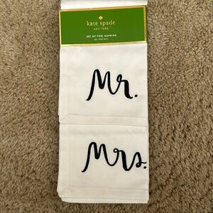 NWT Kate Spade Mr. & Mrs. Napkins